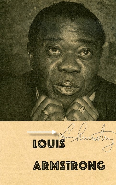 Louis Armstrong, Autogramm