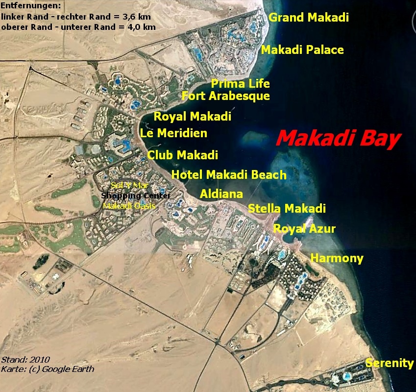 Hotel-Lageplan Makadi Bay, Ägypten
