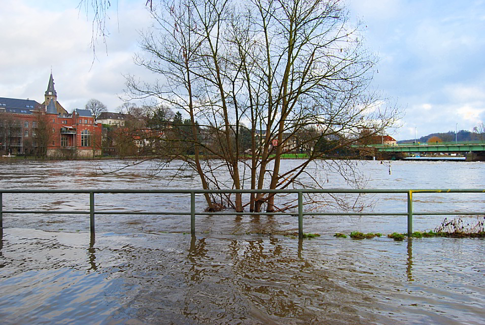 Hochwasser der Ruhr in Essen-Kettwig