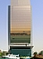 Nationalbank Dubai. Die Front gleicht einem gewölbten Spiegel