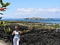 Schwarze Lava auf Rangitoto und ein Blick auf Motuihe