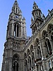 Wien: Das Neue Rathaus, neugotischer Bau; Vorbild war das Rathaus in Brüssel